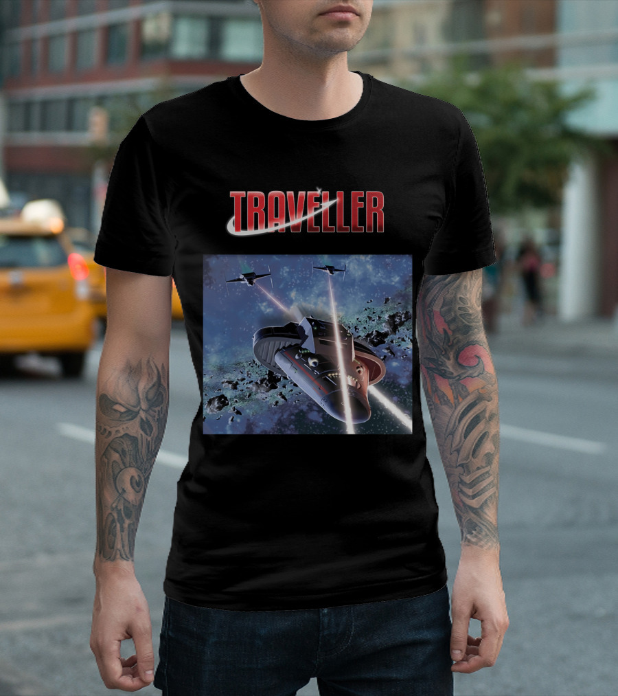 Traveller Space Adventure Cosmic Battle Scene T-Shirt