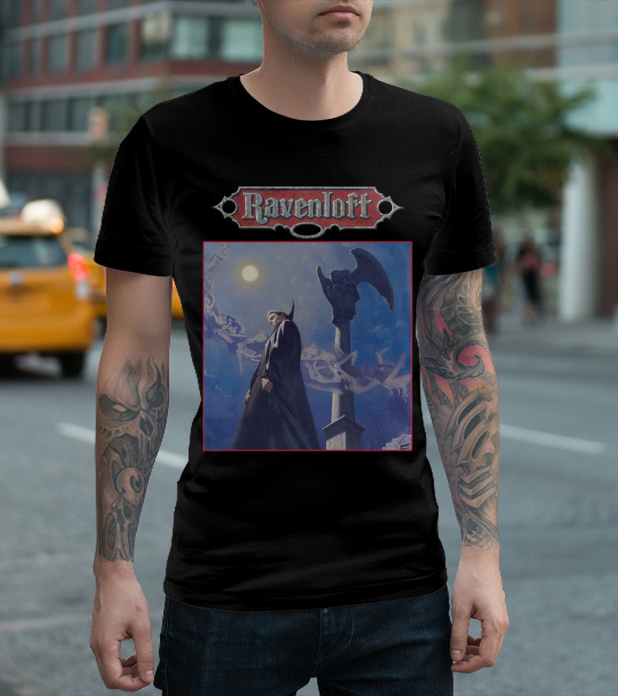 Ravenloft Dungeons And Dragons Vampire Castle Full Moon Gothic T-Shirt