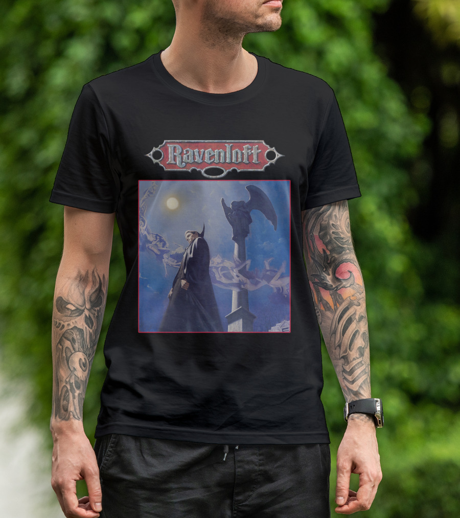 Ravenloft Dungeons And Dragons Vampire Castle Full Moon Gothic T-Shirt