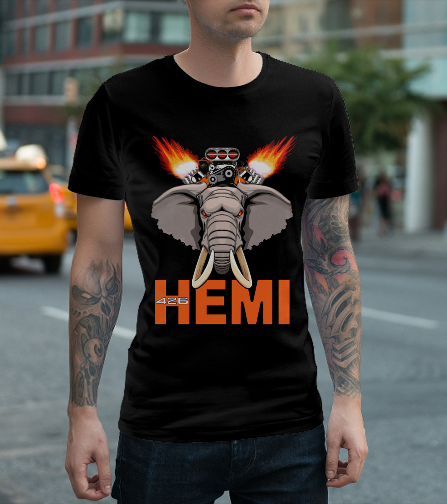 Mopar 426 Hemi Elephant Engine Power Burst T-Shirt