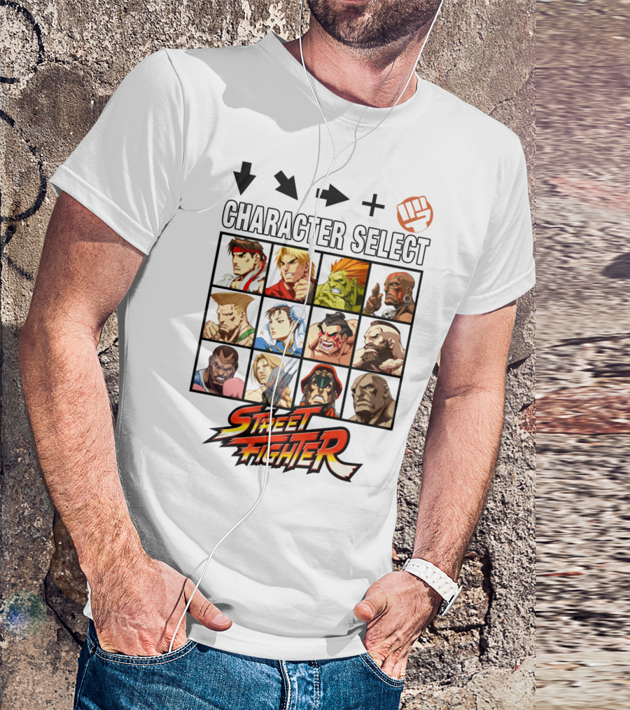 Street Fighter Character Select Classic Arcade Roster T-Shirt