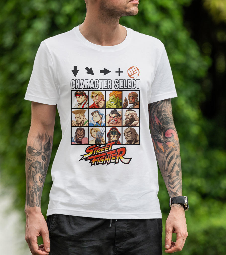 Street Fighter Character Select Classic Arcade Roster T-Shirt