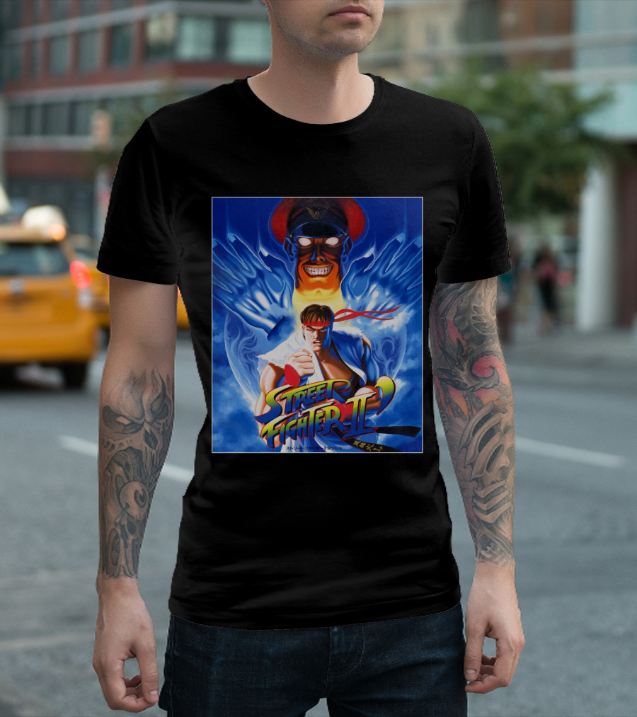 Street Fighter II Iconic Ryu And Bison Showdown T-Shirt
