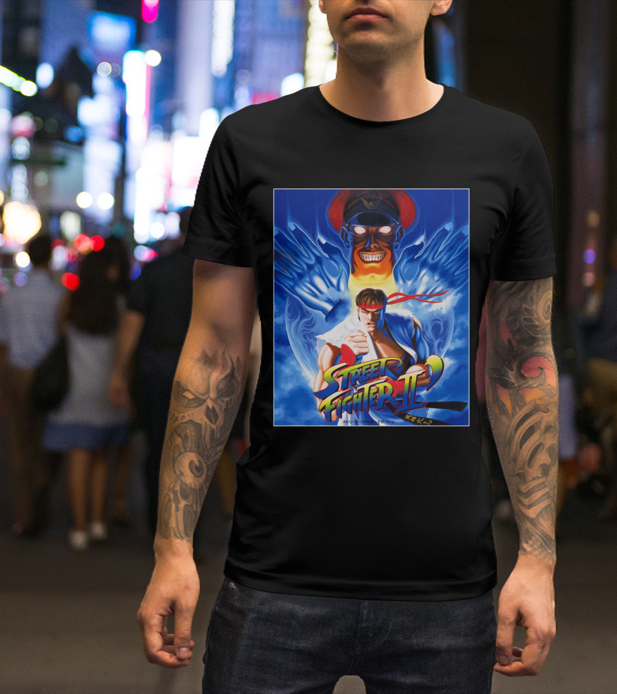 Street Fighter II Iconic Ryu And Bison Showdown T-Shirt
