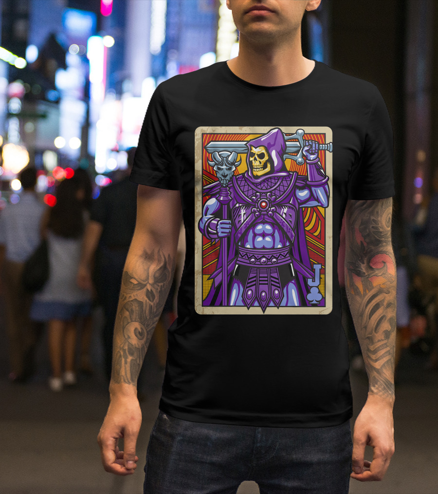Skeletor Jack Of Clubs Card Retro T-Shirt