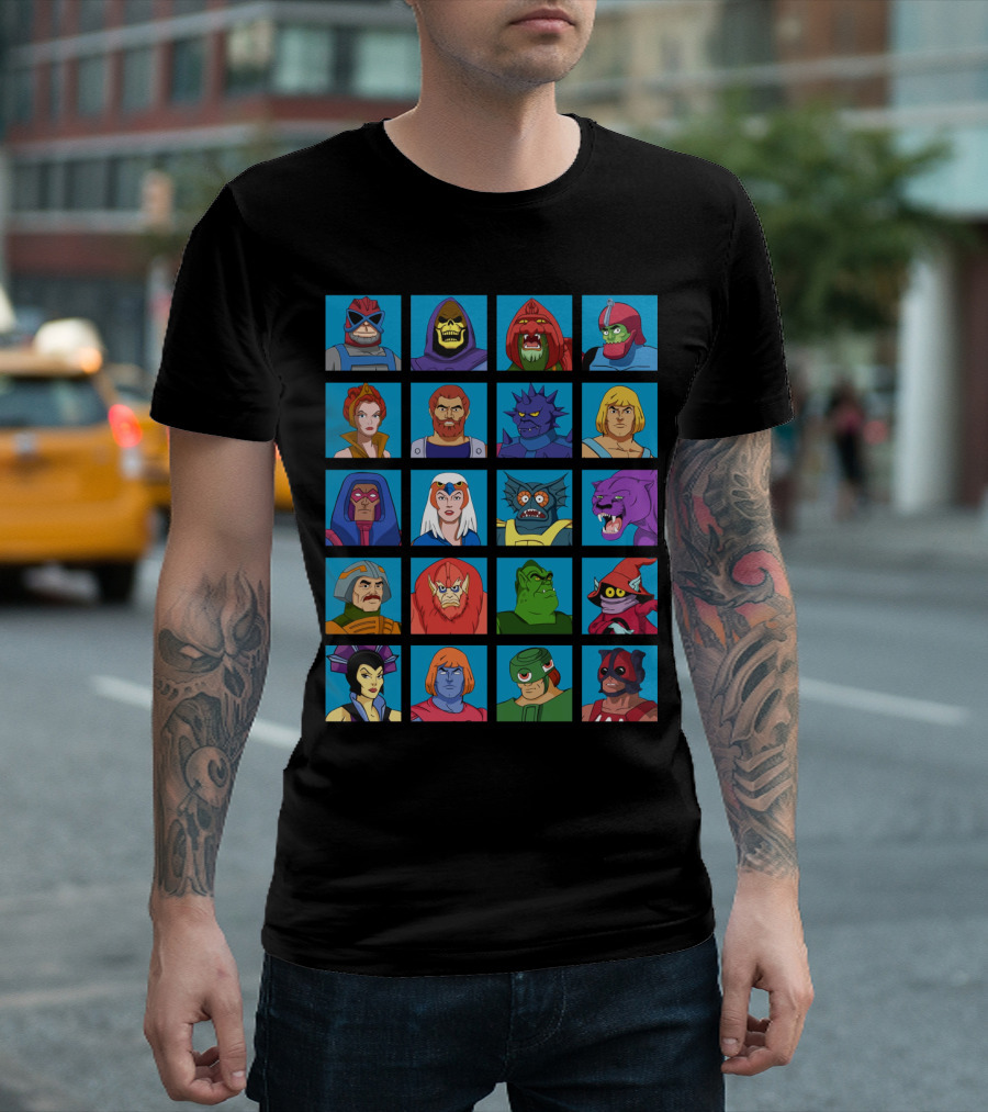 Masters of the Universe He-Man Skeletor Battle Cat Sorceress Evil-Lyn Man-At-Arms Beast-Man Trap Jaw Hordak Characters T-Shirt