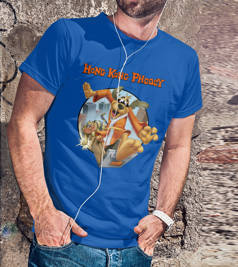Hong Kong Phooey Animated Character In City Scene T-Shirt