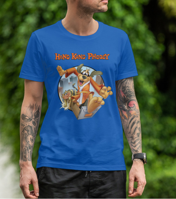 Hong Kong Phooey Animated Character In City Scene T-Shirt