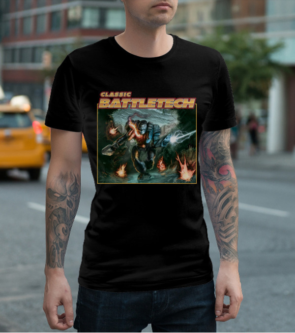 Classic BattleTech BTT 3055 Mech Warrior Action Scene T-Shirt