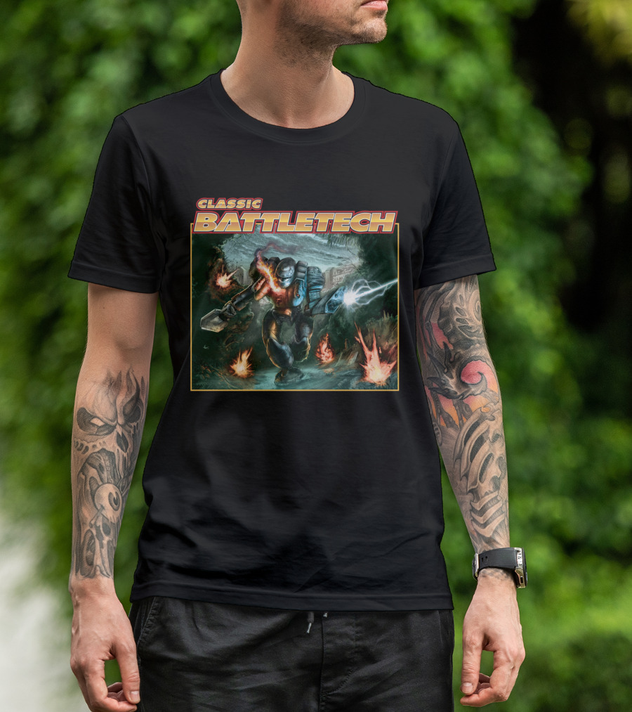 Classic BattleTech BTT 3055 Mech Warrior Action Scene T-Shirt