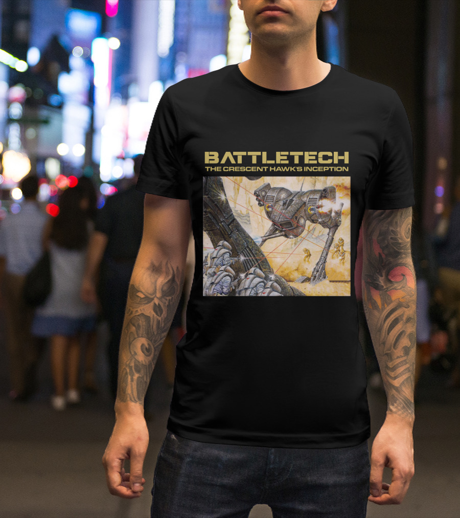 BATTLETECH The Crescent Hawk's Inception Mech Battle Scene T-Shirt