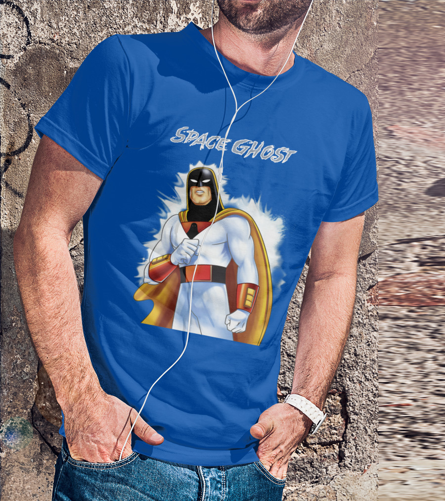 Space Ghost Classic Character With Dynamic Pose And Iconic Heroic T-Shirt