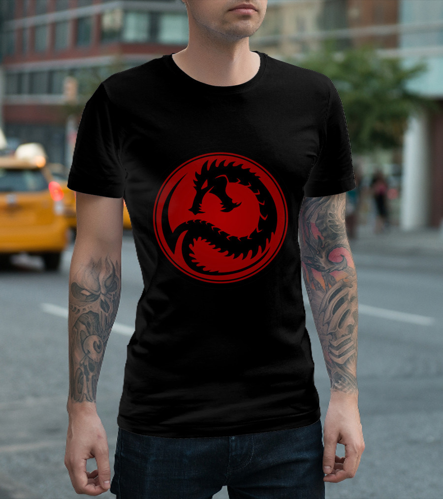 Draconis Combine Red Dragon Symbol In Black Circle T-Shirt