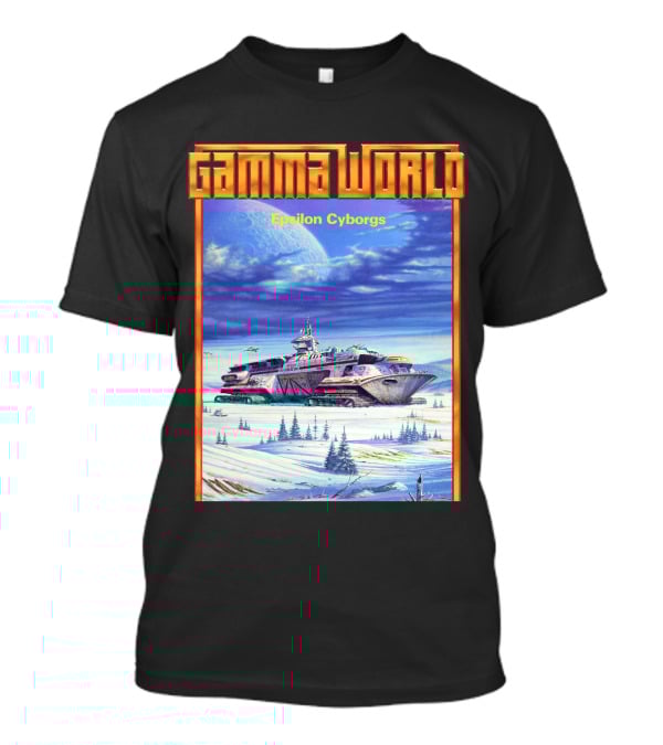 Gamma World Epsilon Cyborgs Snowy Landscape Spaceship Adventure T-Shirt
