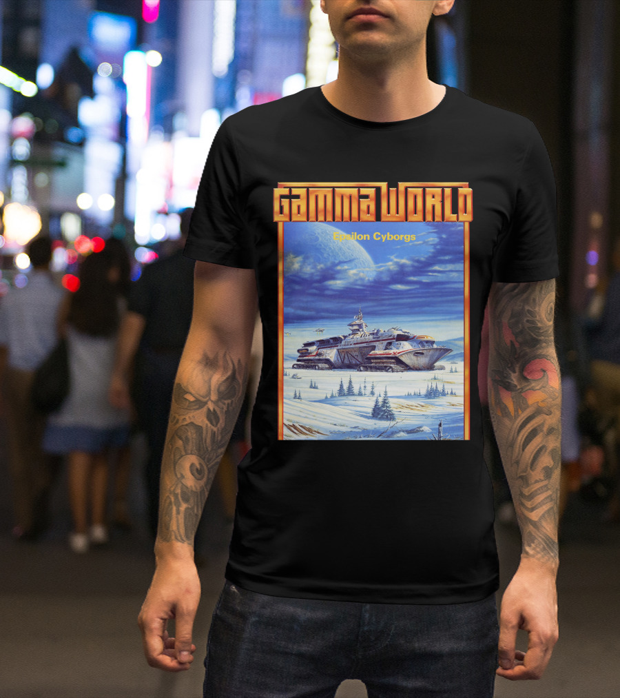 Gamma World Epsilon Cyborgs Snowy Landscape Spaceship Adventure T-Shirt