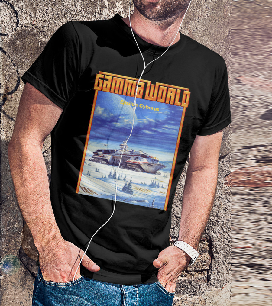 Gamma World Epsilon Cyborgs Snowy Landscape Spaceship Adventure T-Shirt