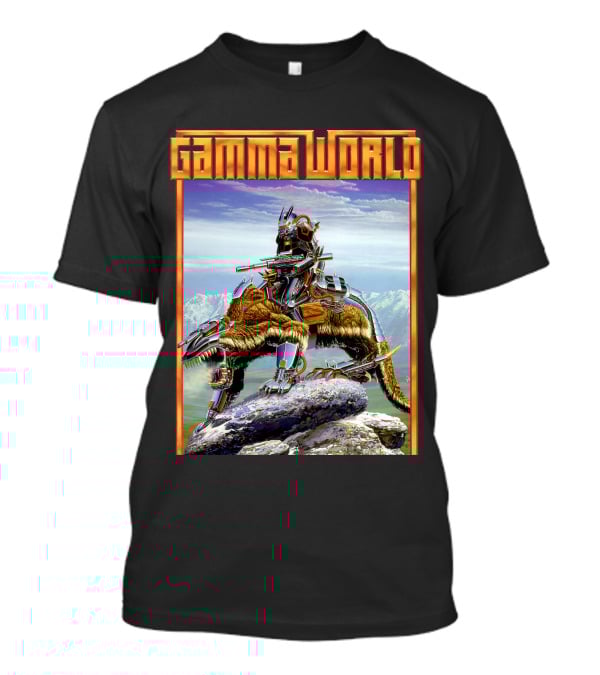 Gamma World Futuristic Cybernetic Dinosaur Adventure T-Shirt
