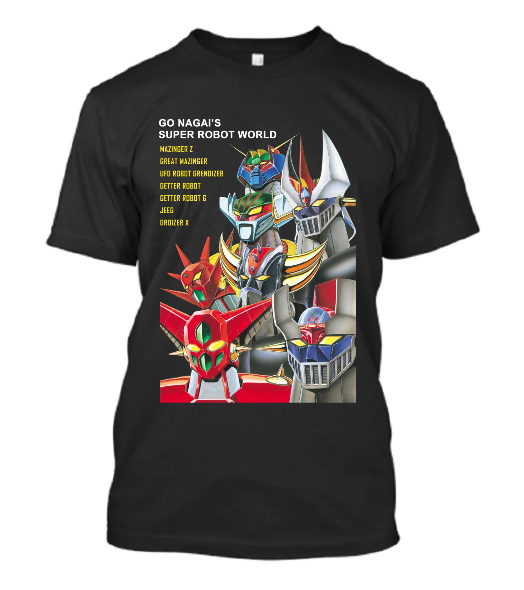 Go Nagai's Super Robot World Mazinger Z Great Mazinger UFO Robot Grendizer Getter Robot Getter Robot G Jeeg Groizer X T-Shirt