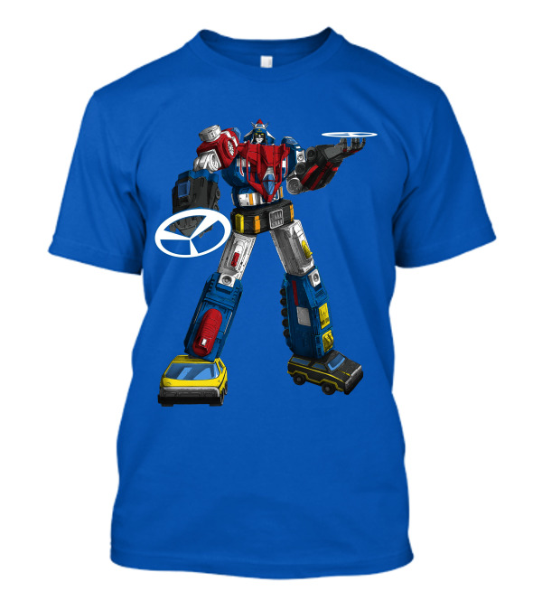 Voltron Vehicle Force Robot Giant Mecha With Cars And Helicopter Wheels T-Shirt