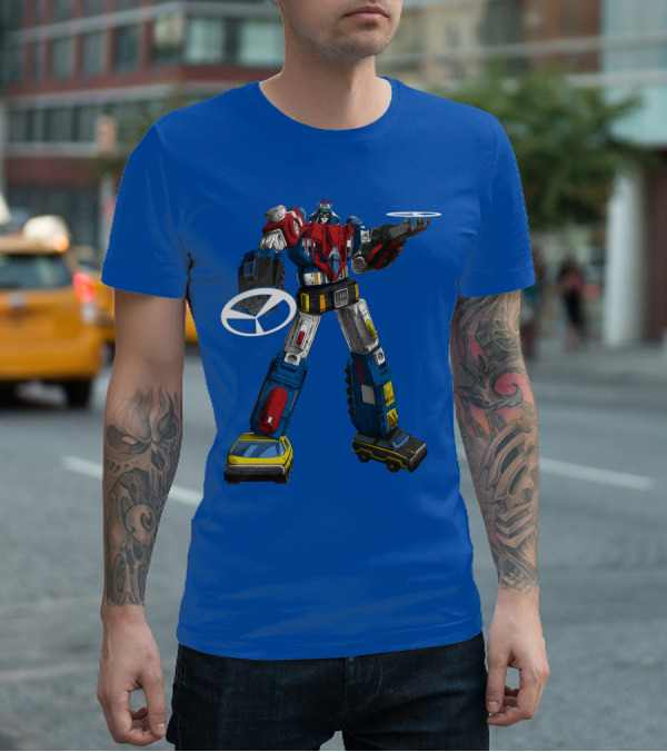 Voltron Vehicle Force Robot Giant Mecha With Cars And Helicopter Wheels T-Shirt