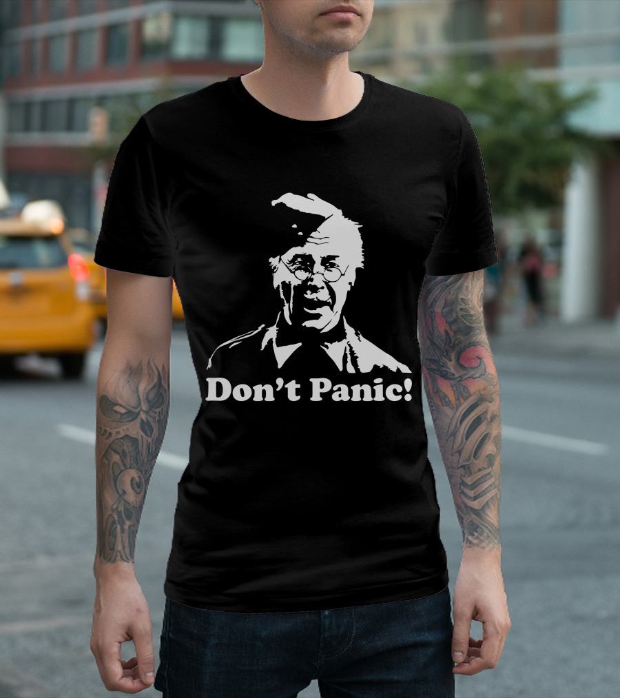 Dad's Army Don't Panic Classic White Text Vintage Character T-Shirt