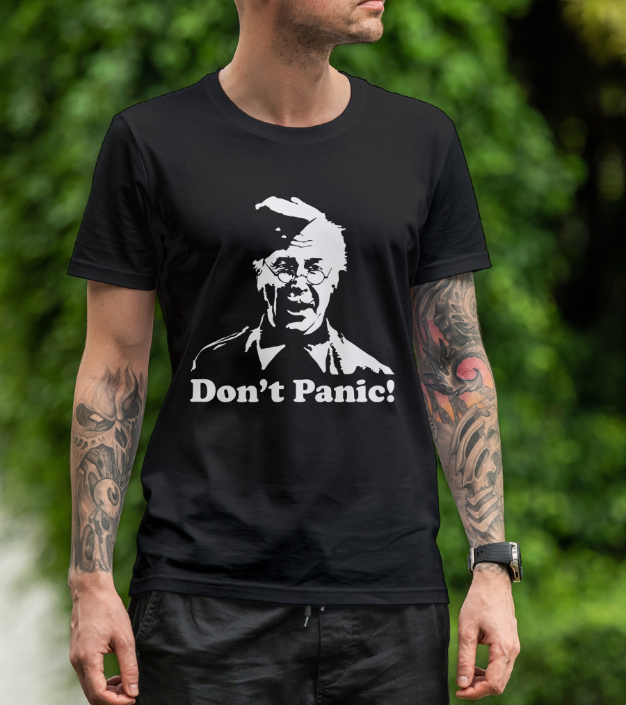 Dad's Army Don't Panic Classic White Text Vintage Character T-Shirt