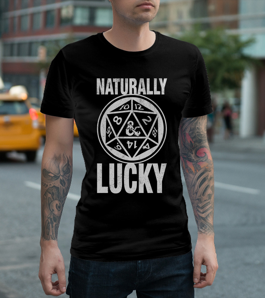 Naturally Lucky DnD Dice Gaming T-Shirt