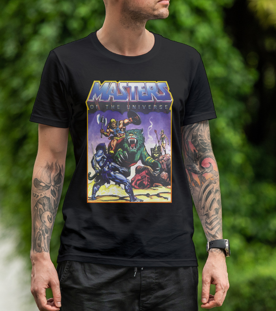 Masters Of The Universe He-Man Battle Cat Skeletor T-Shirt