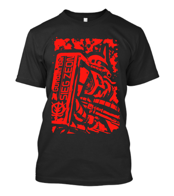 Gundam Zeon Red Mecha Design With Text Sieg Zeon T-Shirt
