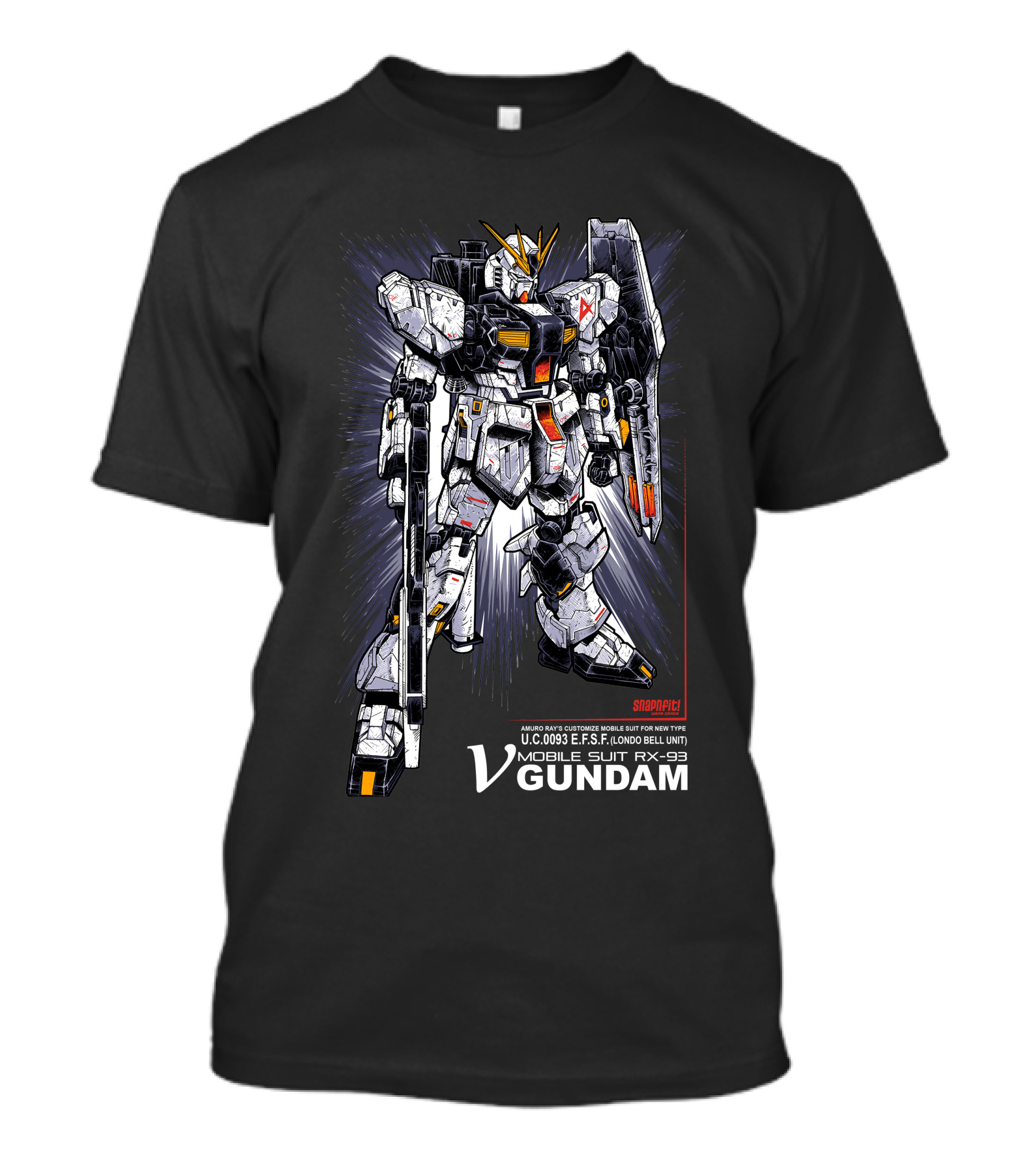 V Gundam Mobile Suit RX-93 Amuro Ray Customize U.C. 0093 E.F.S.F. Londo Bell Unit T-Shirt