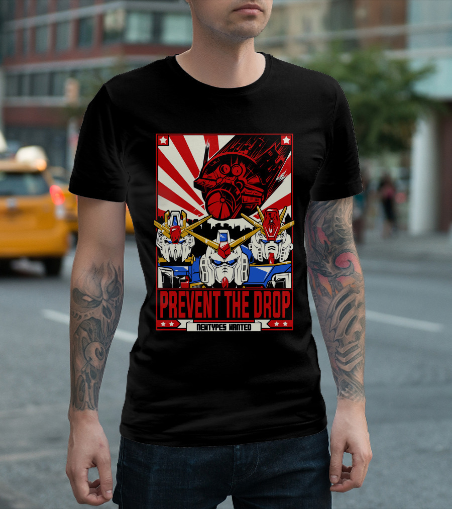 Prevent the Drop Newtypes Wanted Gundam Collaboration T-Shirt