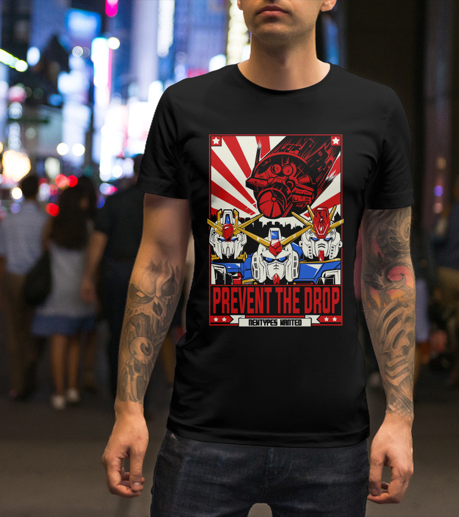 Prevent The Drop Newtypes Wanted Gundam Collaboration T-Shirt