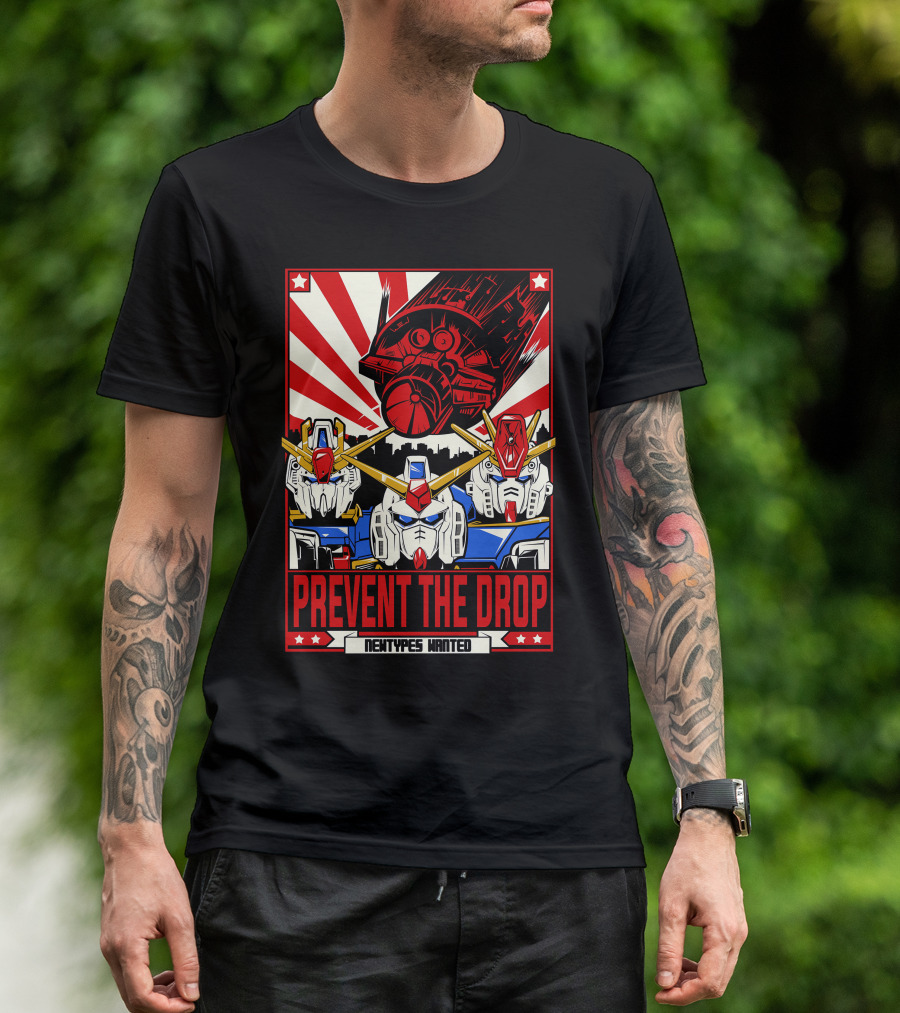 Prevent The Drop Newtypes Wanted Gundam Collaboration T-Shirt