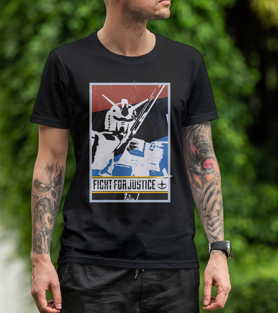 Fight For Justice Gundam Retro T-Shirt