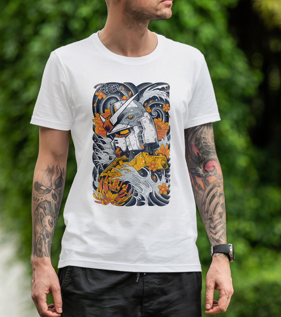 RX-78-2 Gundam Floral Waves T-Shirt