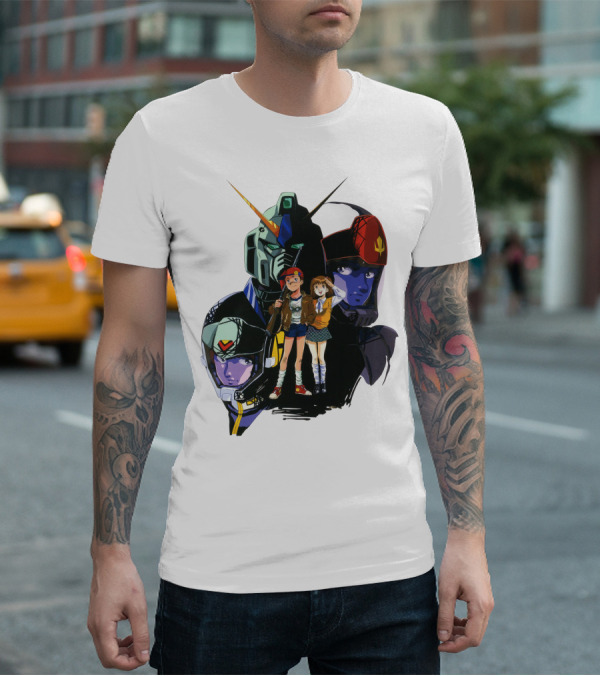 Mobile Suit Gundam Iconic Characters And Mecha Compilation T-Shirt