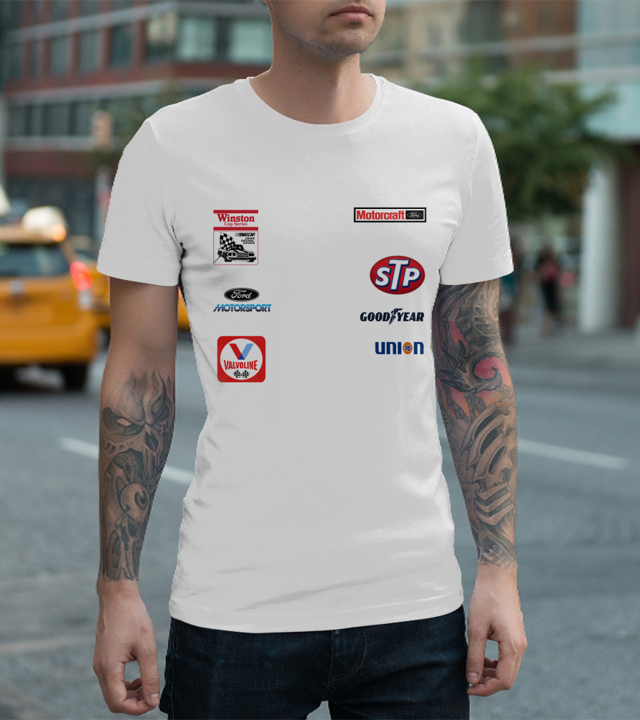 Stroker Ace White Uniform Winston Cup Series Motorcraft Ford Motorsport STP Goodyear Union 76 Valvoline T-Shirt