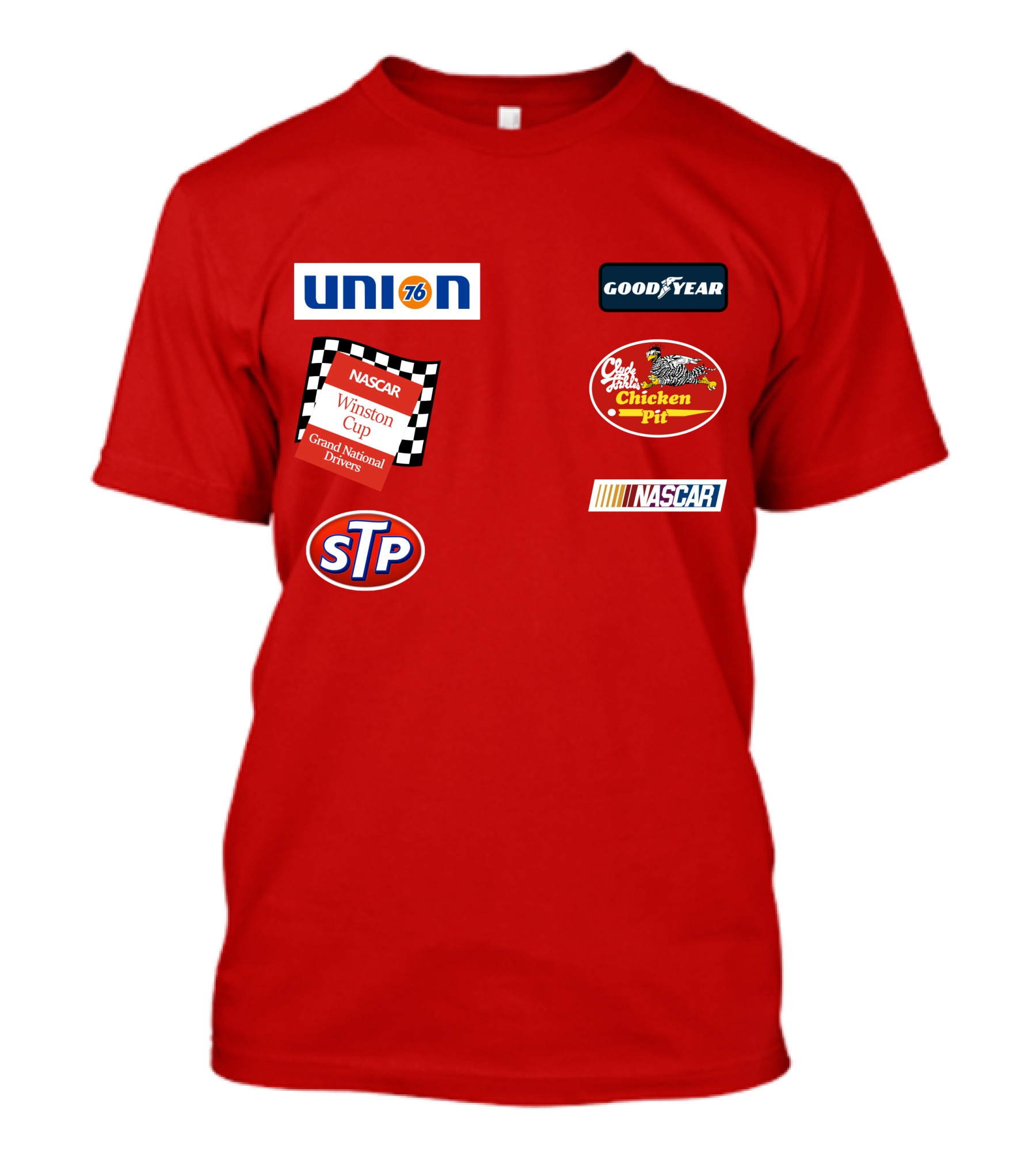 Stroker Ace Red Suit Winston Cup NASCAR Grand National Drivers Goodyear Union 76 Chicken Pit STP T-Shirt