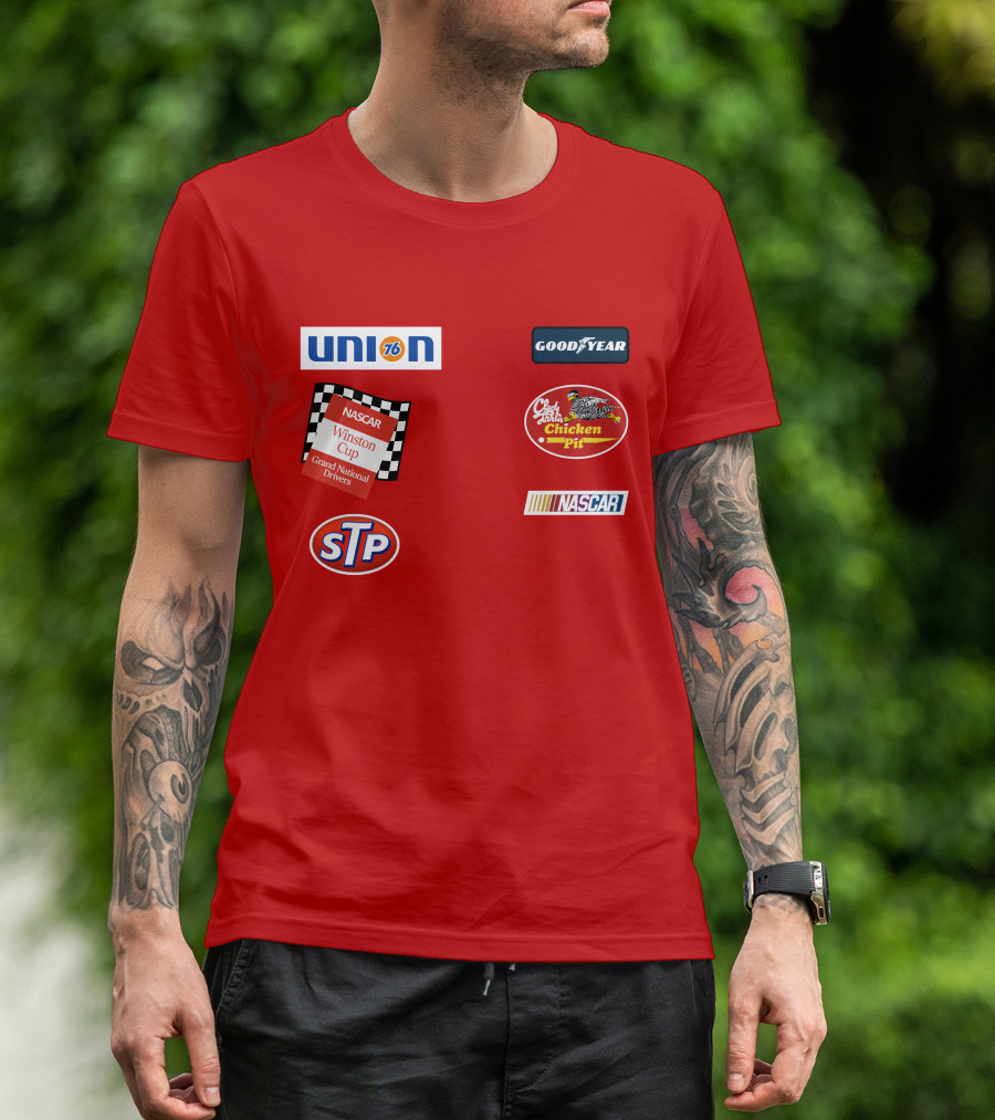 Stroker Ace Red Suit Winston Cup NASCAR Grand National Drivers Goodyear Union 76 Chicken Pit STP T-Shirt