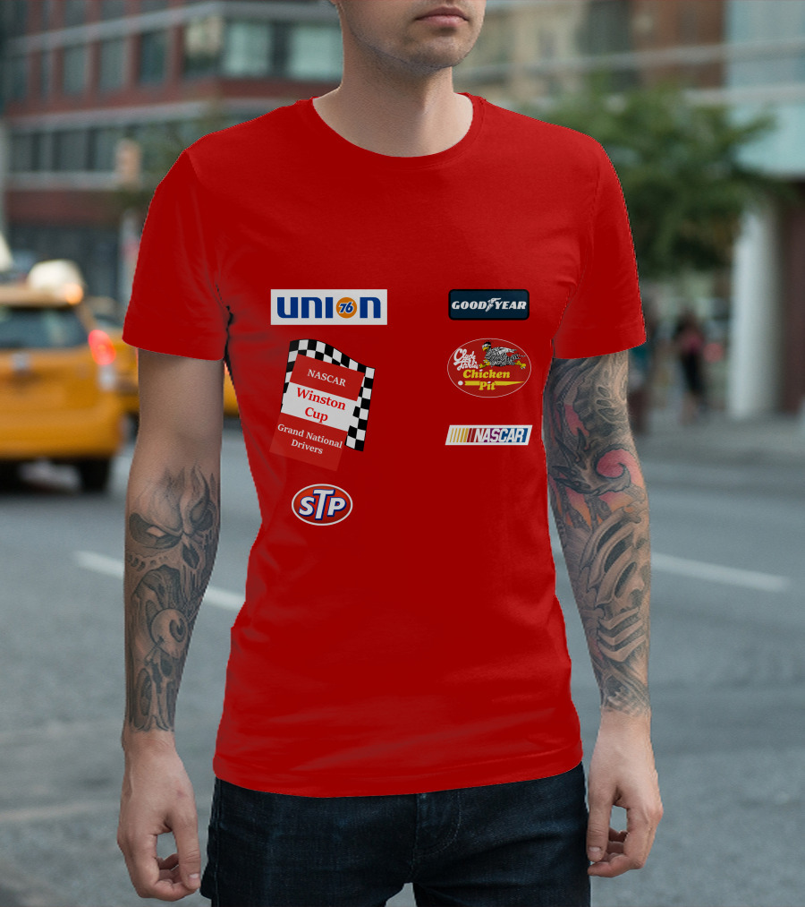 Union 76 NASCAR Winston Cup Grand National Drivers Goodyear Chicken Pit STP Red Uniform T-Shirt