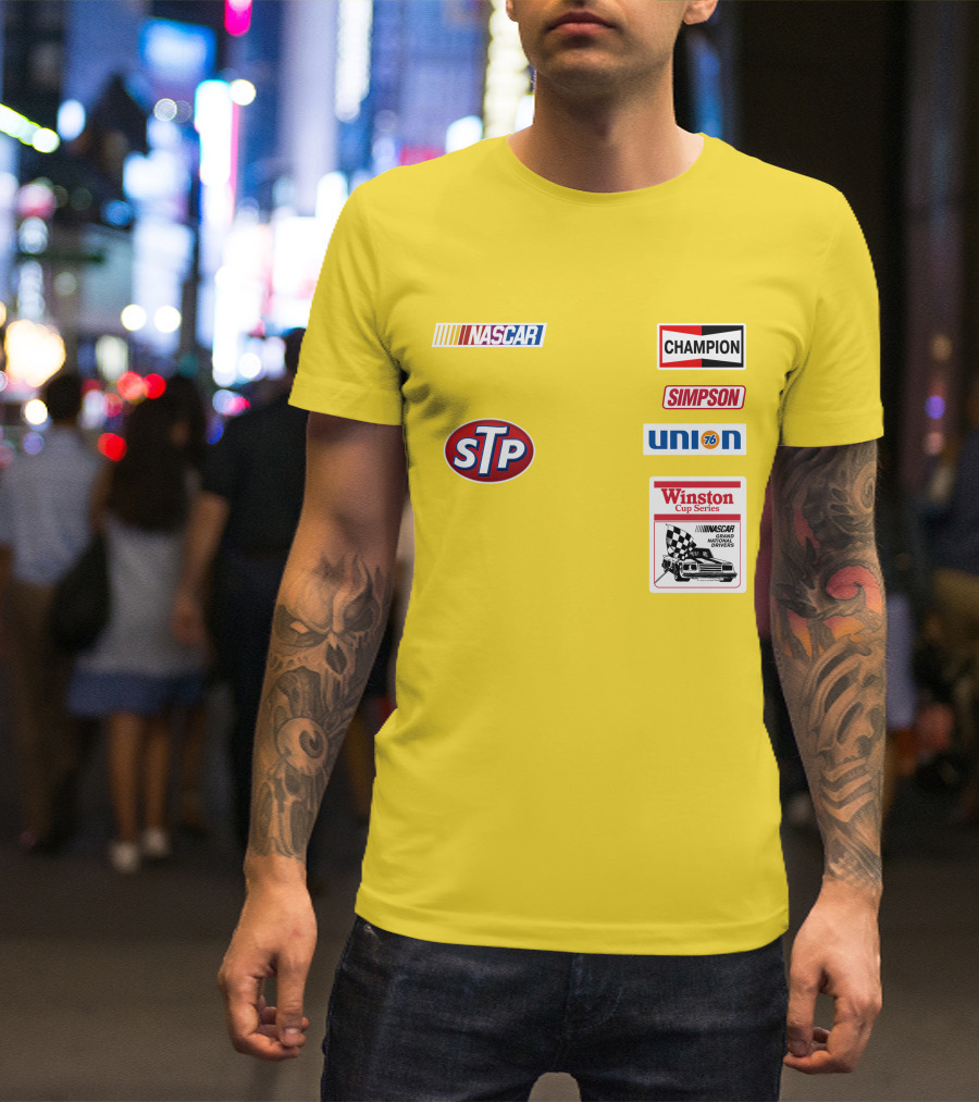 NASCAR STP Champion Simpson Union 76 Winston Cup Series Yellow Suit T-Shirt
