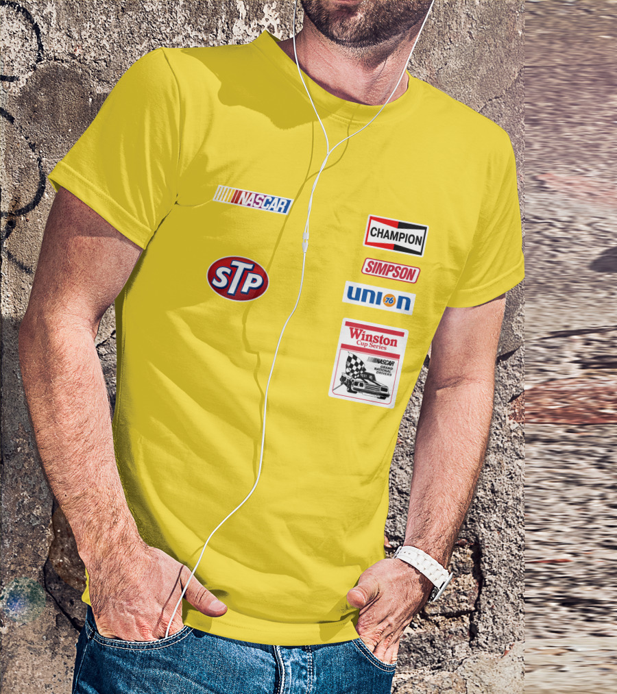 NASCAR STP Champion Simpson Union 76 Winston Cup Series Yellow Suit T-Shirt