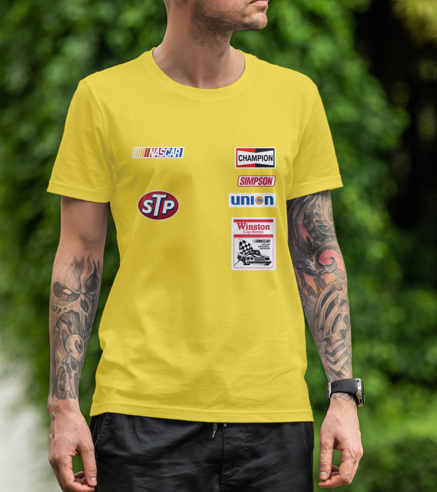NASCAR STP Champion Simpson Union 76 Winston Cup Series Yellow Suit T-Shirt