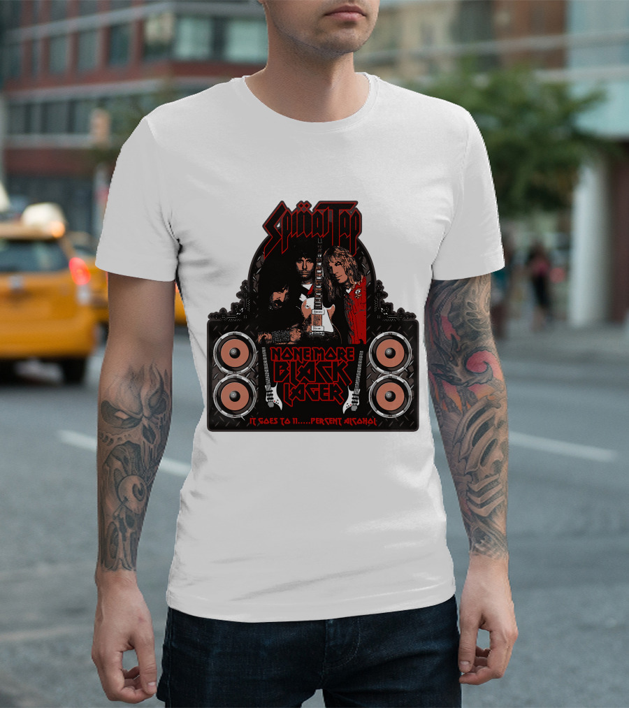 Spinal Tap None More Black Lager It Goes to 11 Percent Alcohol T-Shirt