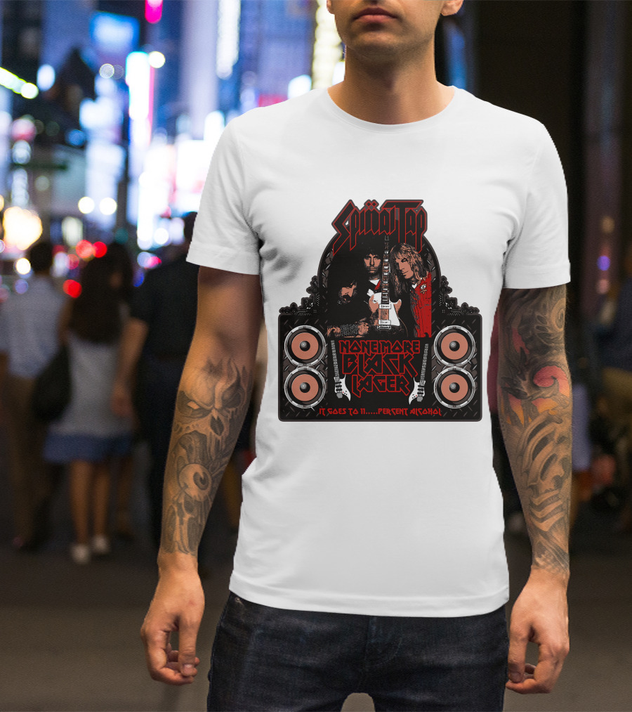 Spinal Tap None More Black Lager It Goes To 11 Percent Alcohol T-Shirt