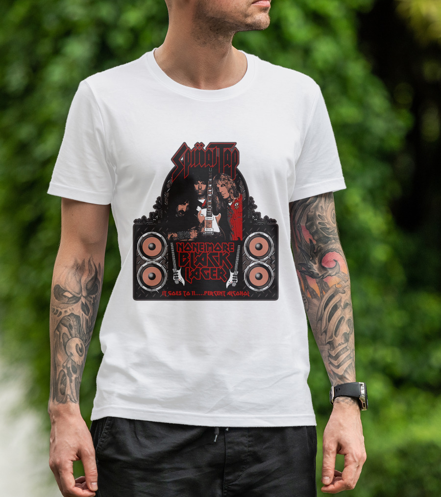 Spinal Tap None More Black Lager It Goes To 11 Percent Alcohol T-Shirt