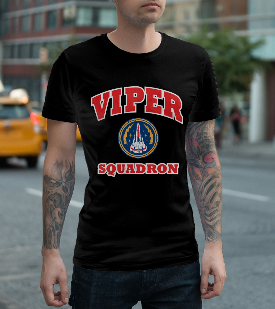 Battlestar Galactica Viper Squadron Vintage Emblem T-Shirt
