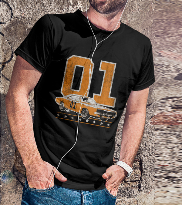 Dukes Of Hazzard 01 Orange Car Stars T-Shirt