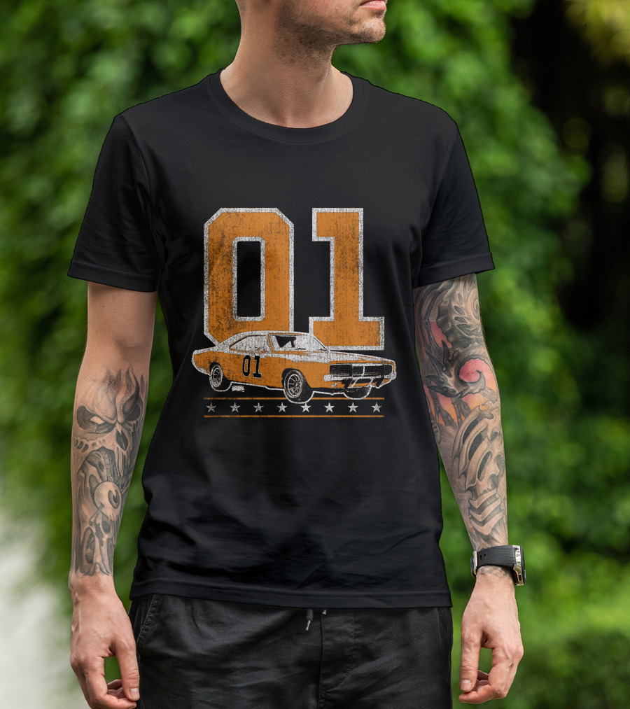 Dukes Of Hazzard 01 Orange Car Stars T-Shirt