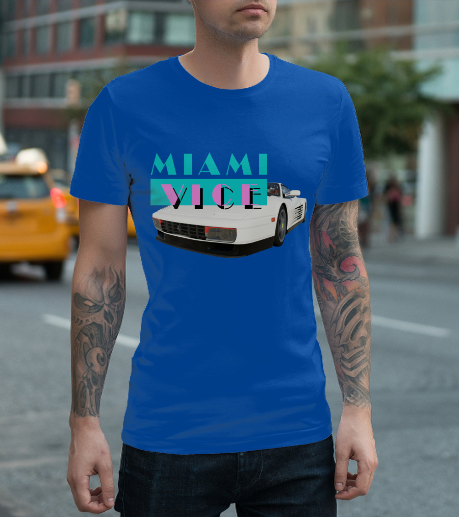Miami Vice Retro Car T-Shirt